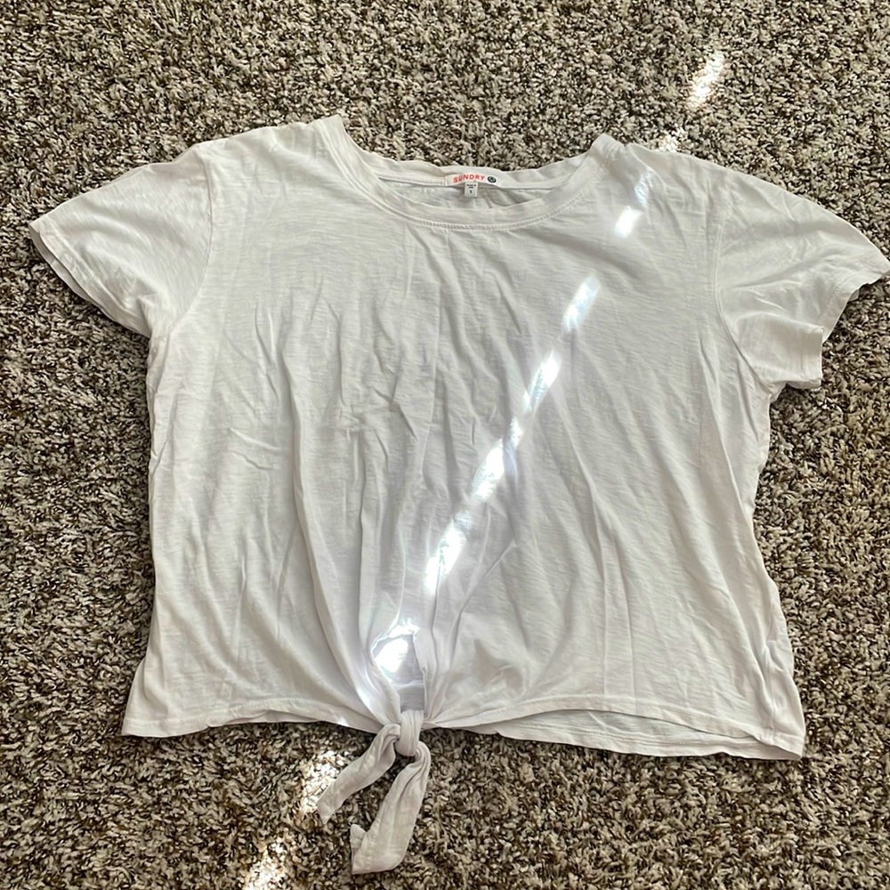 Sundry Soft Tied Cropped Top